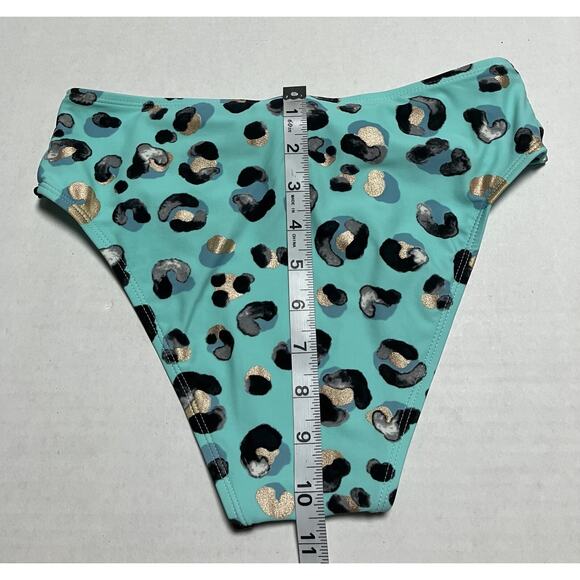 Womens Girls BCBG Two Piece Swim Suit Bikini Swimwear Abstract Print Teal XS EUC - Picture 15 of 15